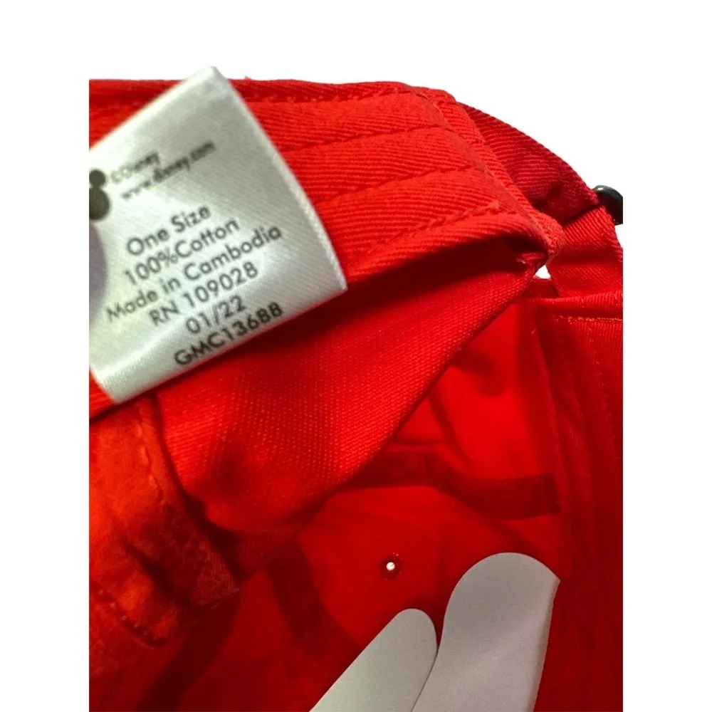 DISNEY Mickey Mouse New Tags Baseball Adjustable‎ Red Cap One Size 100%Cotton